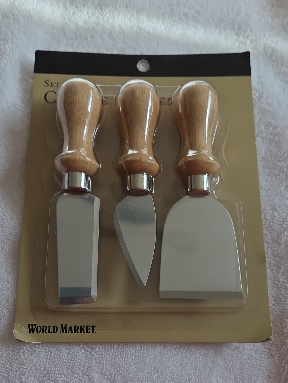 Cost Plus World Market Wood-Handled 3-Piece Cheese Knife Set - Natural Brown